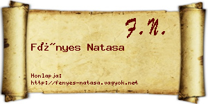 Fényes Natasa névjegykártya